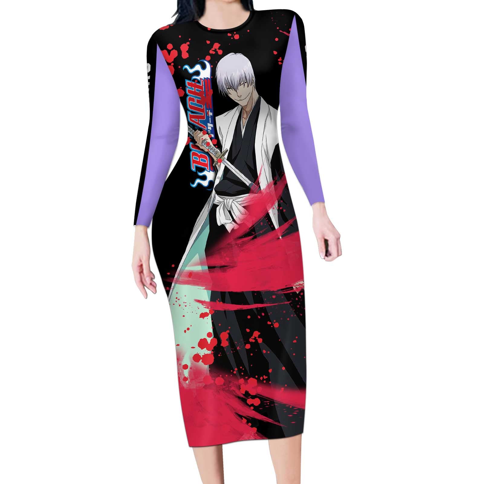 Gin Ichimaru - Bleach Long Sleeve Bodycon Dress Anime Style