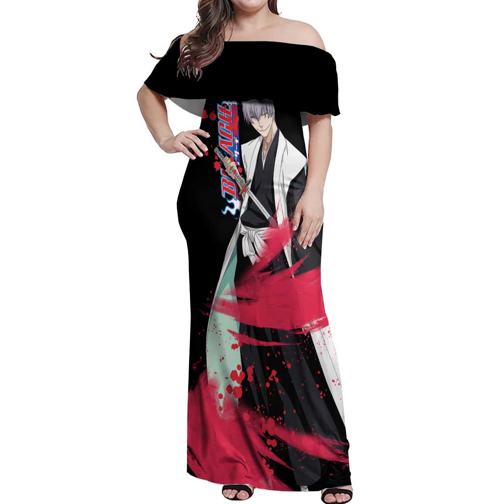 Gin Ichimaru - Bleach Off Shoulder Maxi Dress Anime Style