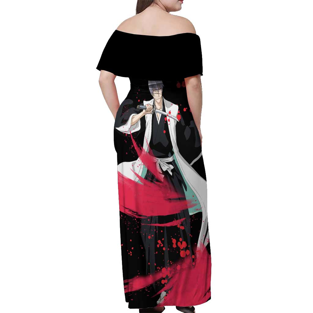 Gin Ichimaru - Bleach Off Shoulder Maxi Dress Anime Style
