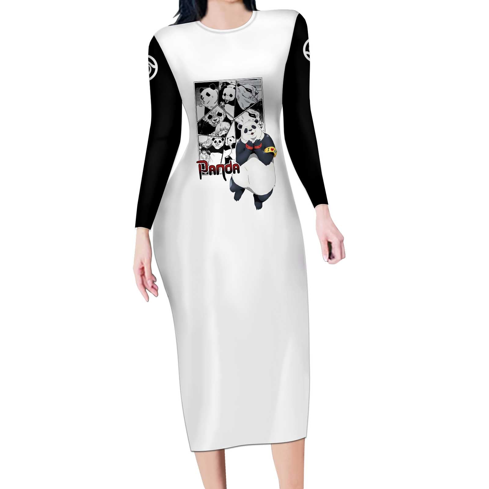 Panda - Jujutsu Kaisen Long Sleeve Bodycon Dress Anime Mix Manga Style