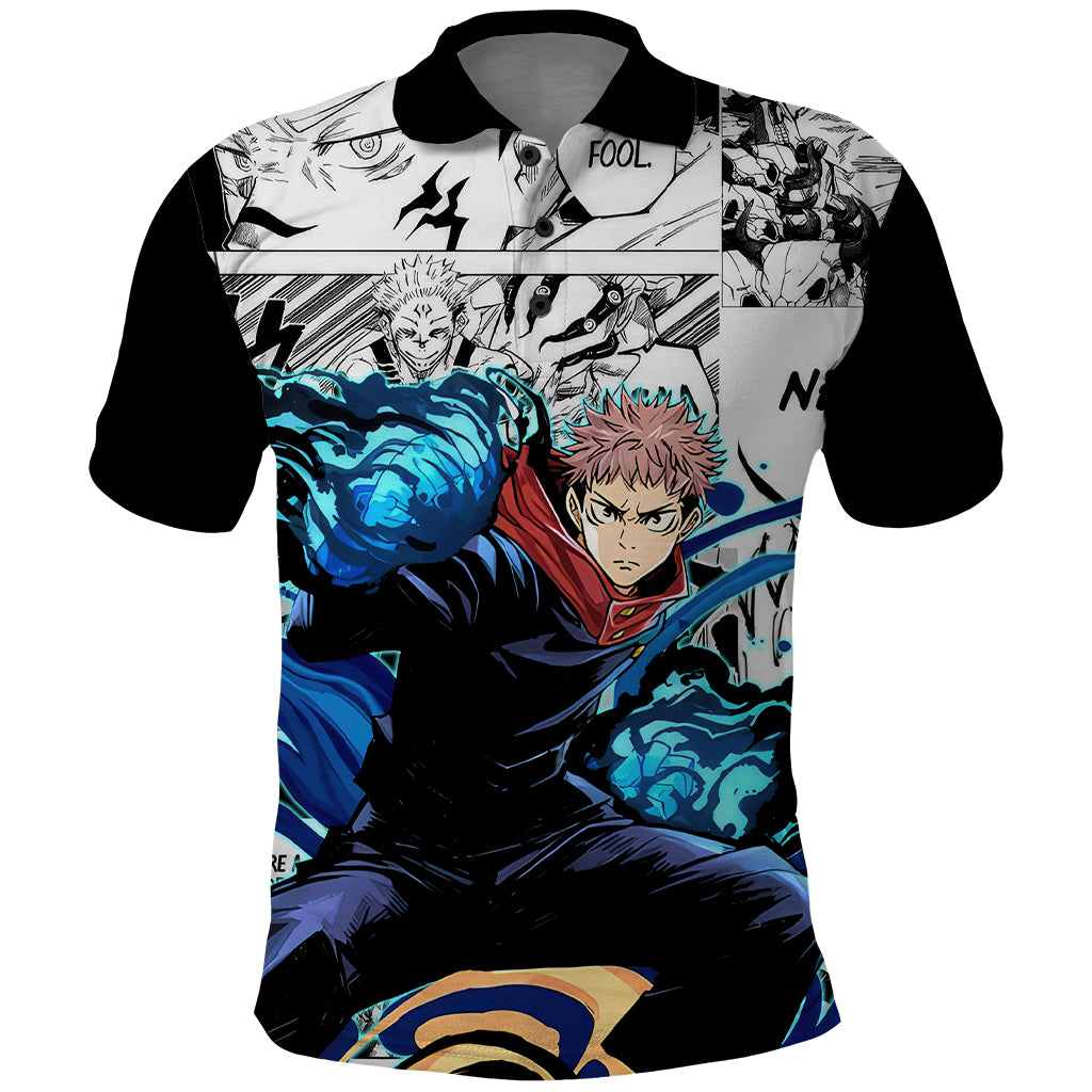 Yuji Itadori - Jujutsu Kaisen Polo Shirt Manga Style