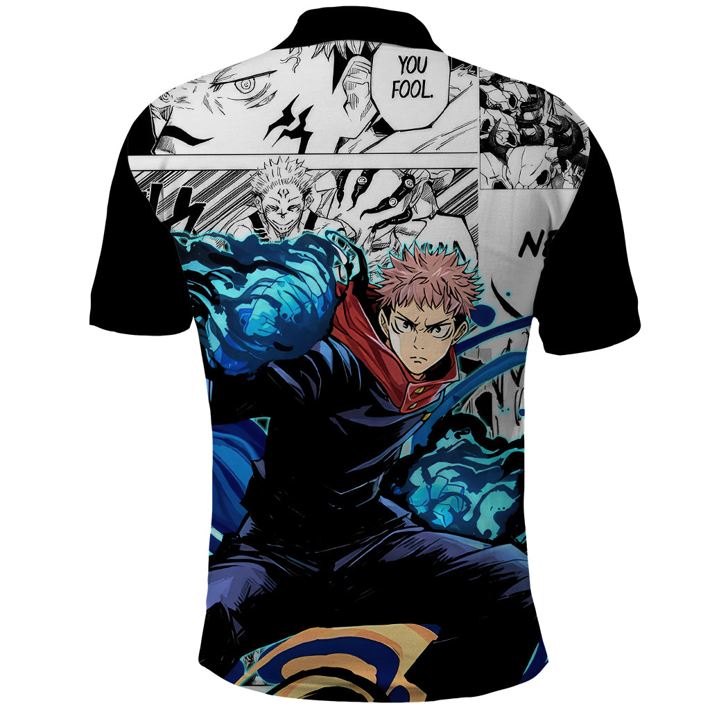 Yuji Itadori - Jujutsu Kaisen Polo Shirt Manga Style