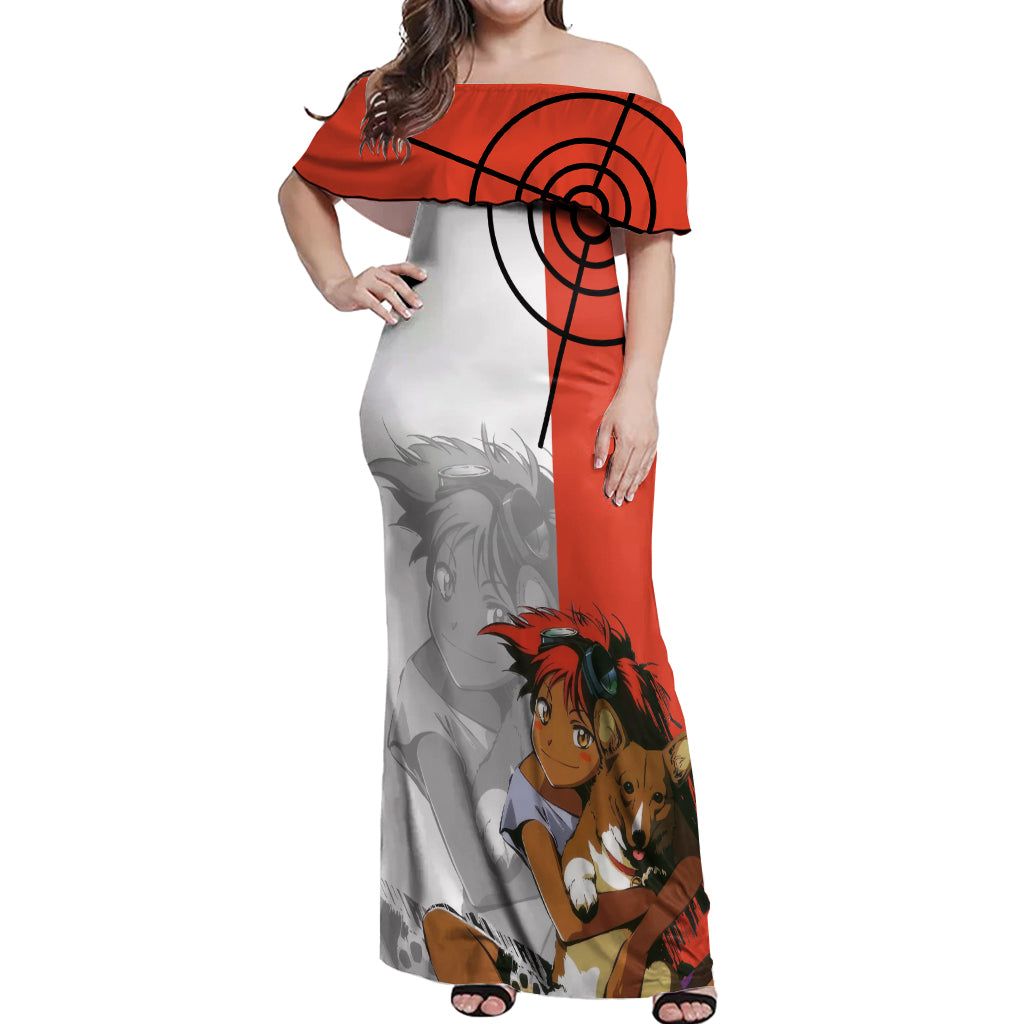 Edward Wong Hau Pepelu Tivrusky IV Cowboy Bebop Off Shoulder Maxi Dress Anime Style
