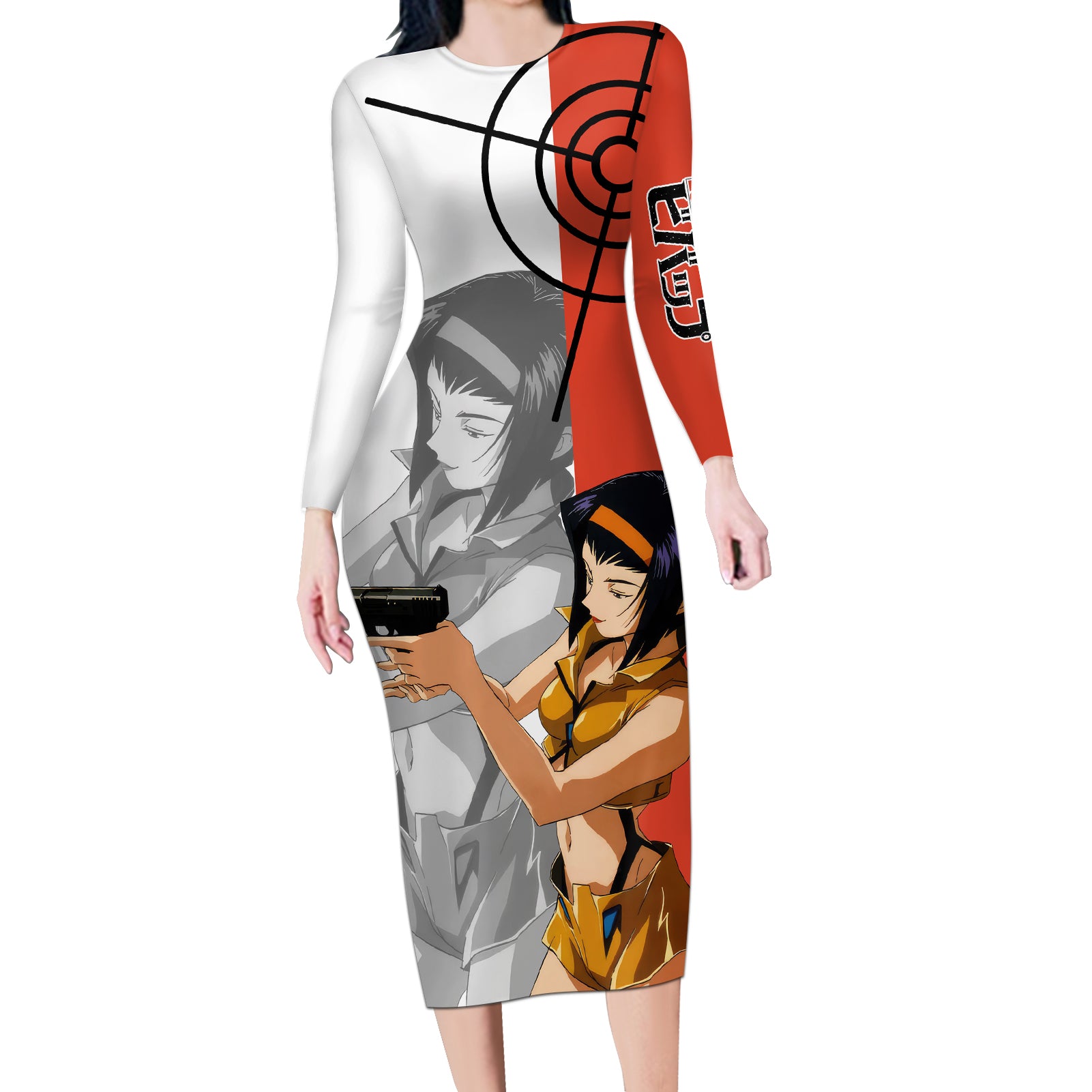 Faye Valentine Cowboy Bebop Long Sleeve Bodycon Dress Anime Style