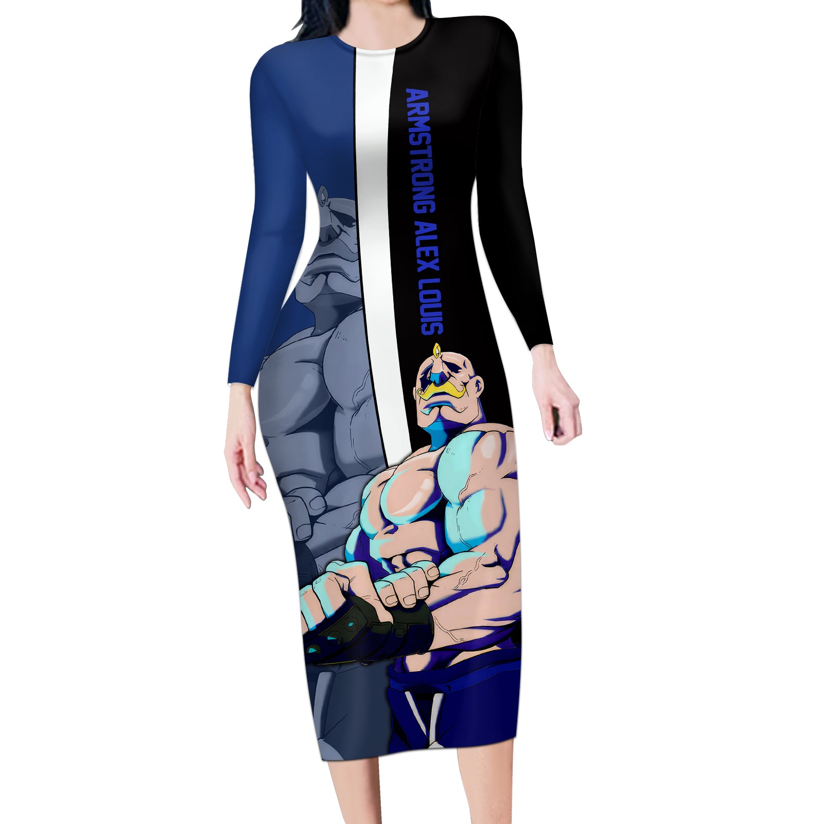 Armstrong Alex Louis - Fullmetal Alchemist Long Sleeve Bodycon Dress Anime Style