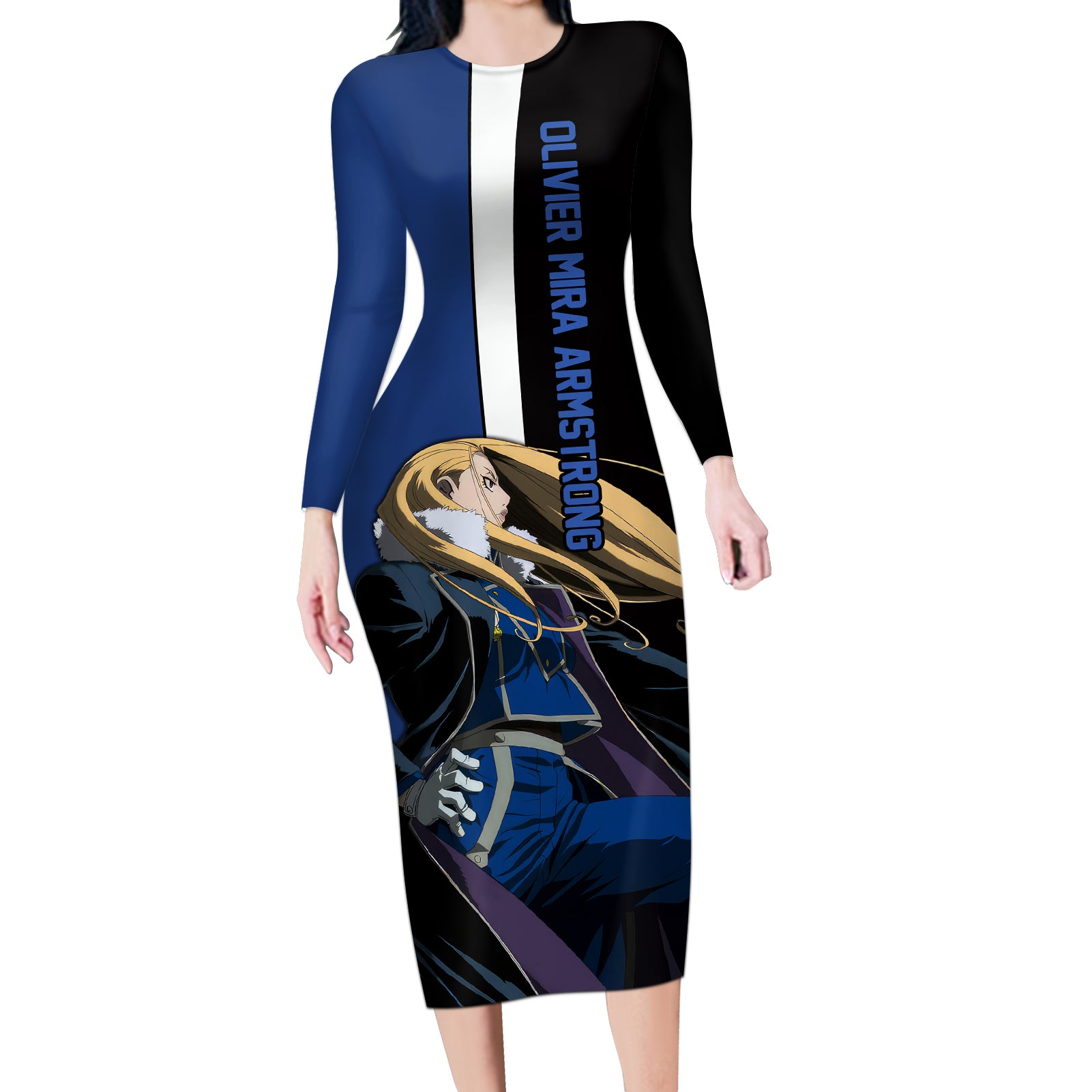 Armstrong Olivier Mira - Fullmetal Alchemist Long Sleeve Bodycon Dress Anime Style