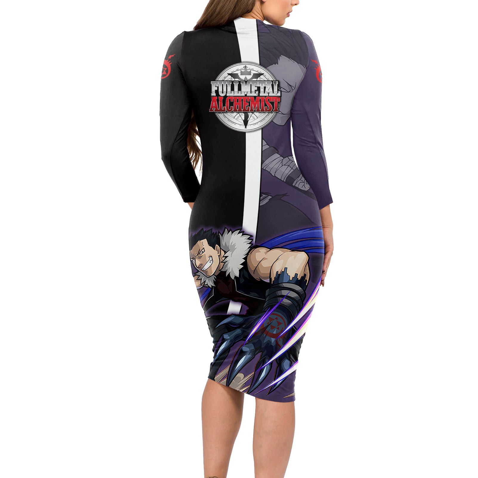 Greed - Fullmetal Alchemist Long Sleeve Bodycon Dress Anime Style