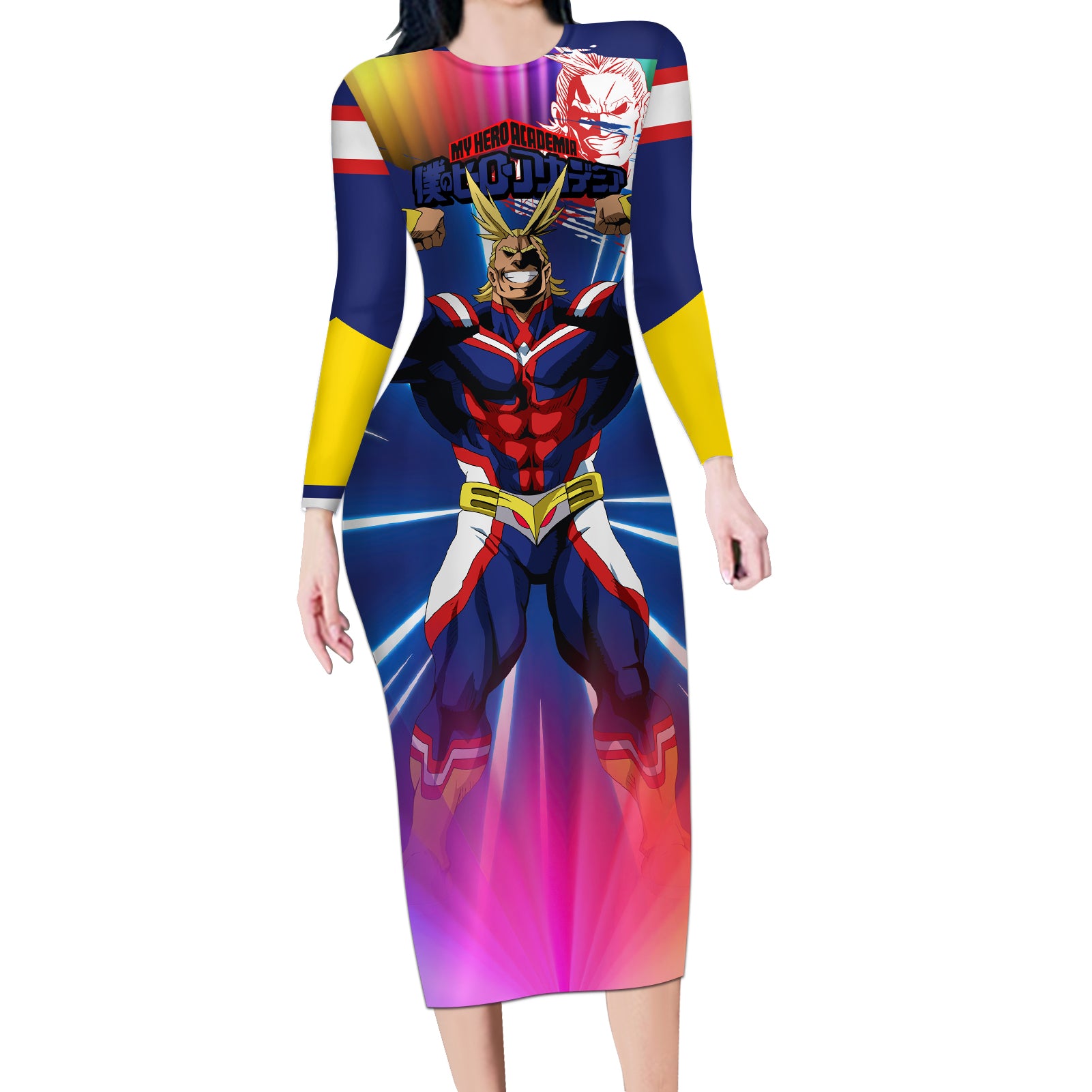 Toshinori Yagi - My Hero Academia Long Sleeve Bodycon Dress Anime Style