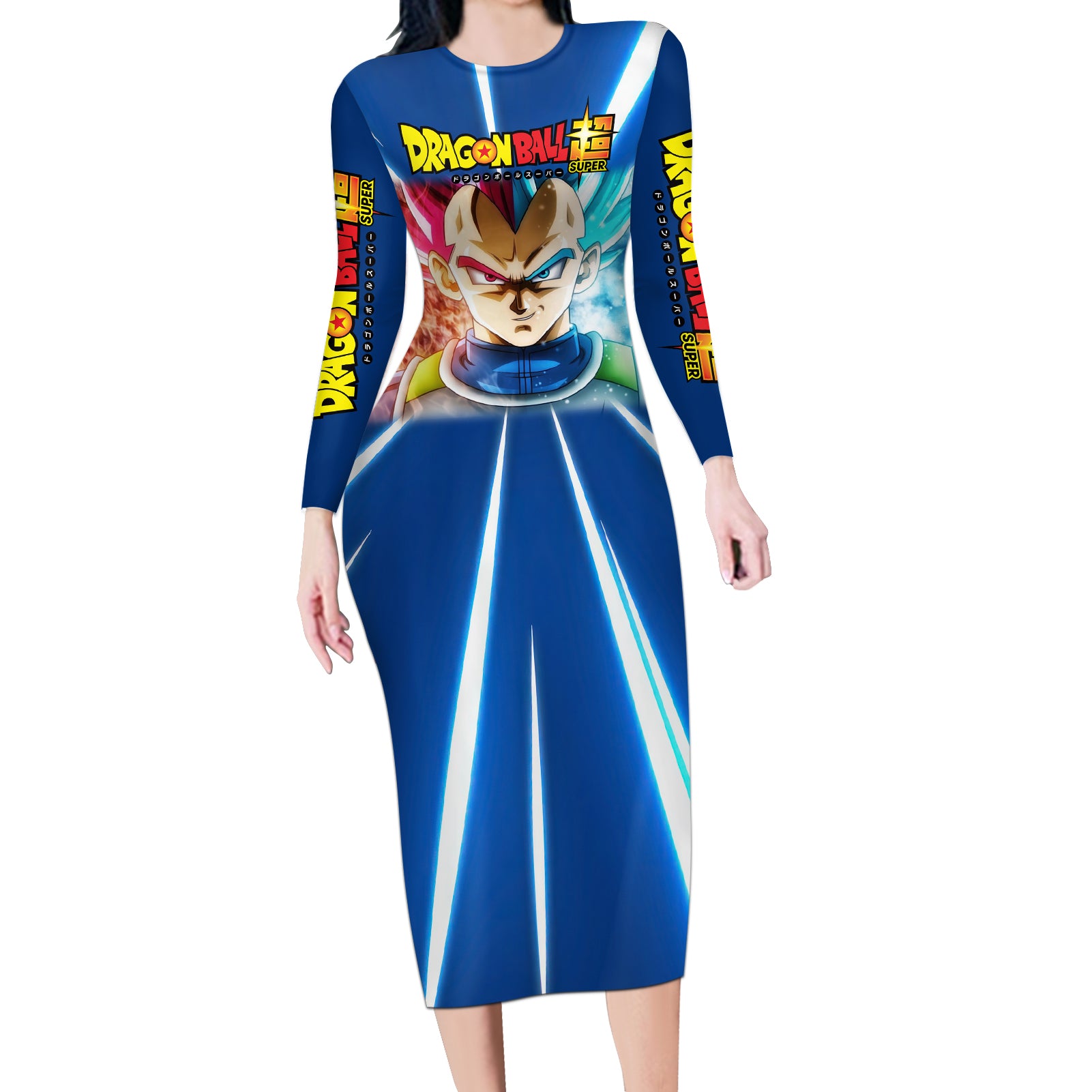 Prince Vegeta - Dragon Ball Long Sleeve Bodycon Dress Anime Style