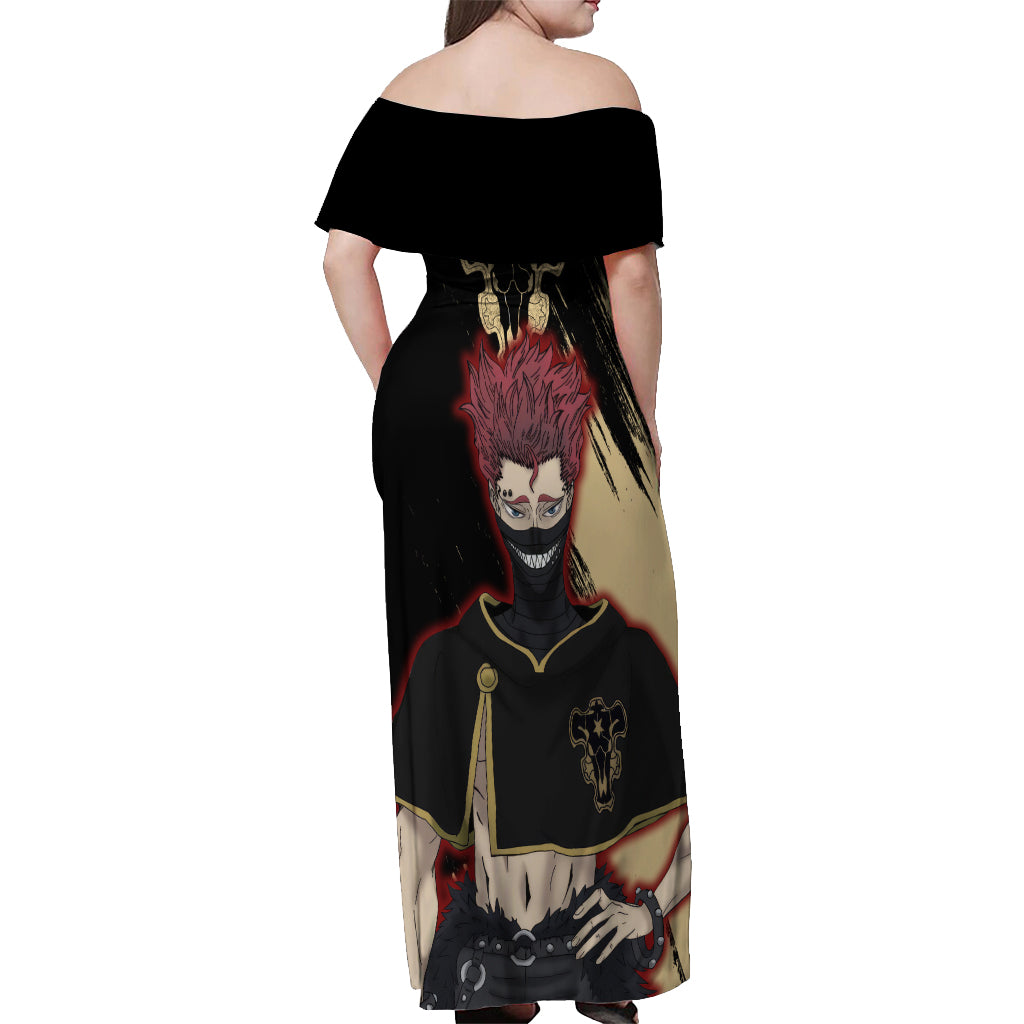Black Bull Zora Ideale Off Shoulder Maxi Dress Black Clover Anime