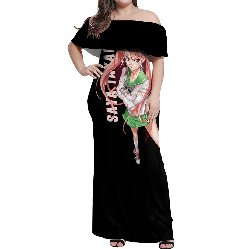 Saya Takagi Off Shoulder Maxi Dress Highschool Of Dead