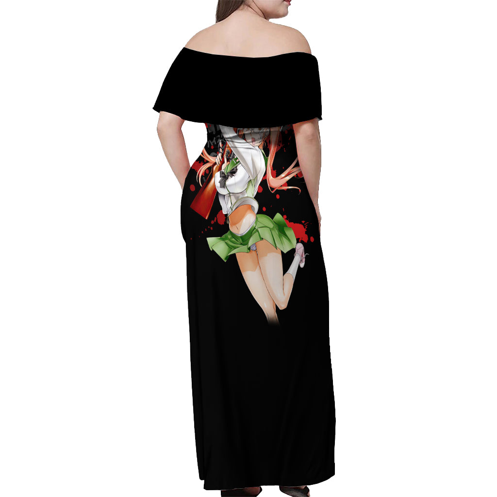 Saya Takagi Off Shoulder Maxi Dress Highschool Of Dead