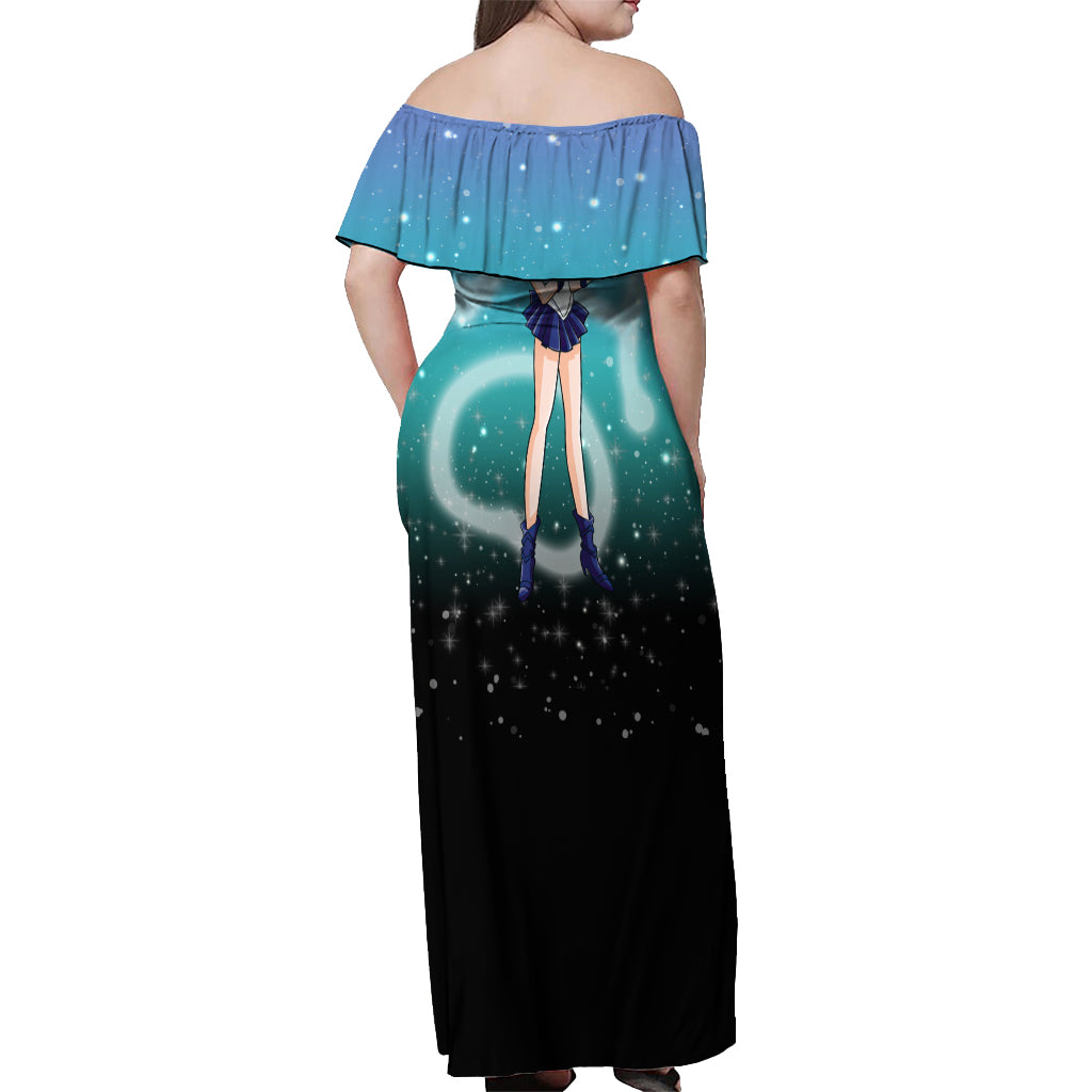 Haruka Tenoh Off Shoulder Maxi Dress Sailor Uranus Sailor Moon Anime