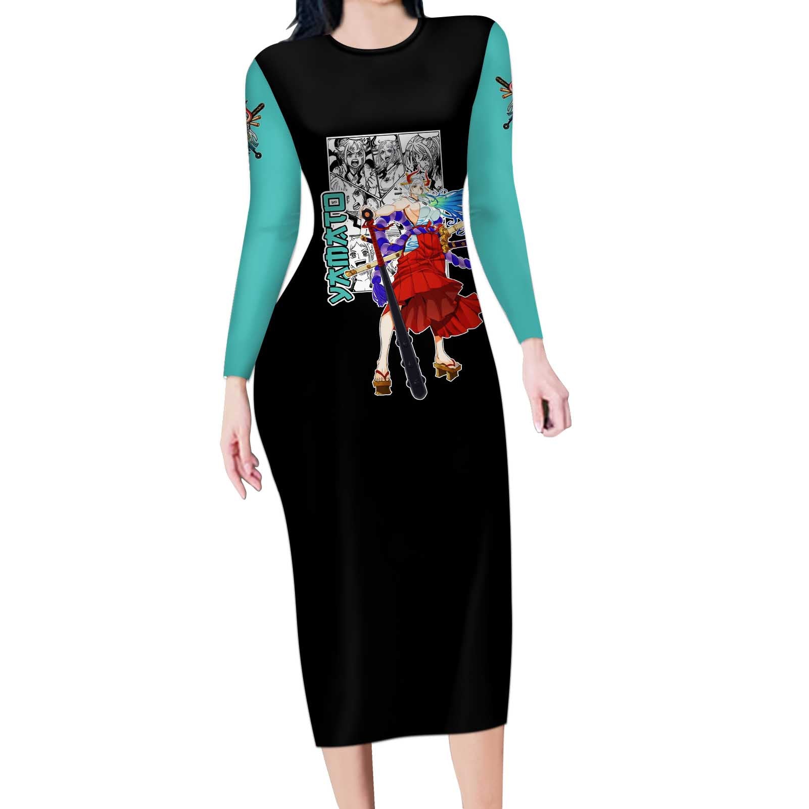Yamato - One Piece Long Sleeve Bodycon Dress Anime Mix Manga Style