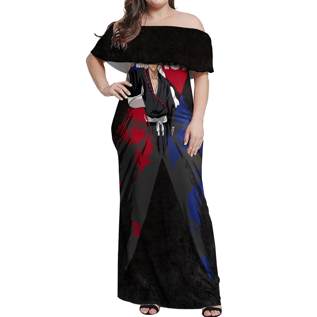 Ichigo Kurosaki Off Shoulder Maxi Dress Anime Style