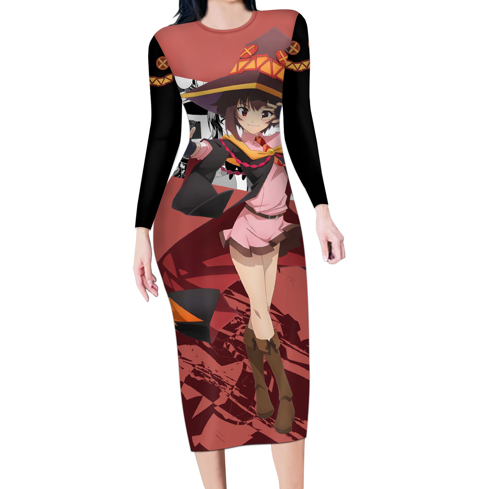 Megumin - KonoSuba Long Sleeve Bodycon Dress Anime Style