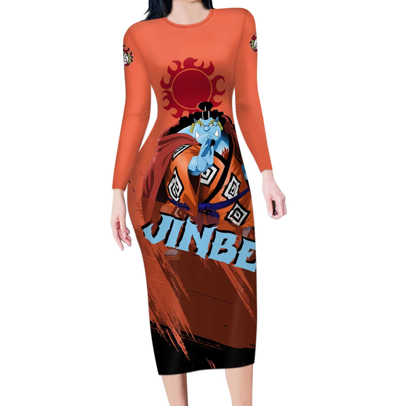 Jinbe - One Piece Long Sleeve Bodycon Dress Anime Style