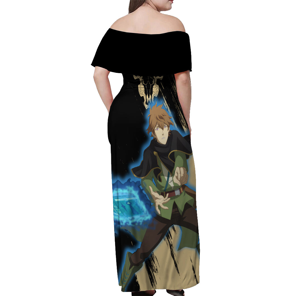 Black Bull Finral Roulacase Off Shoulder Maxi Dress Black Clover Anime