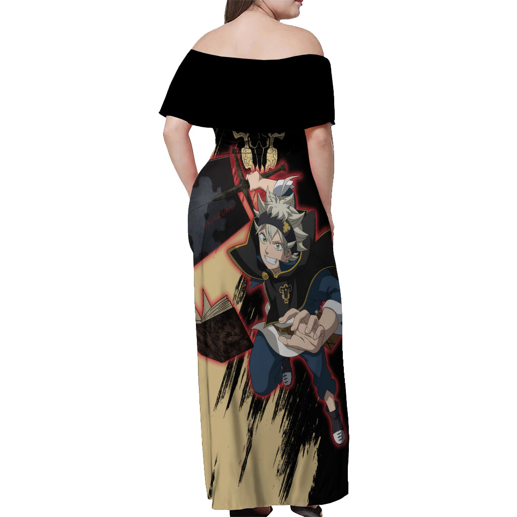 Black Bull Asta Off Shoulder Maxi Dress Black Clover Anime