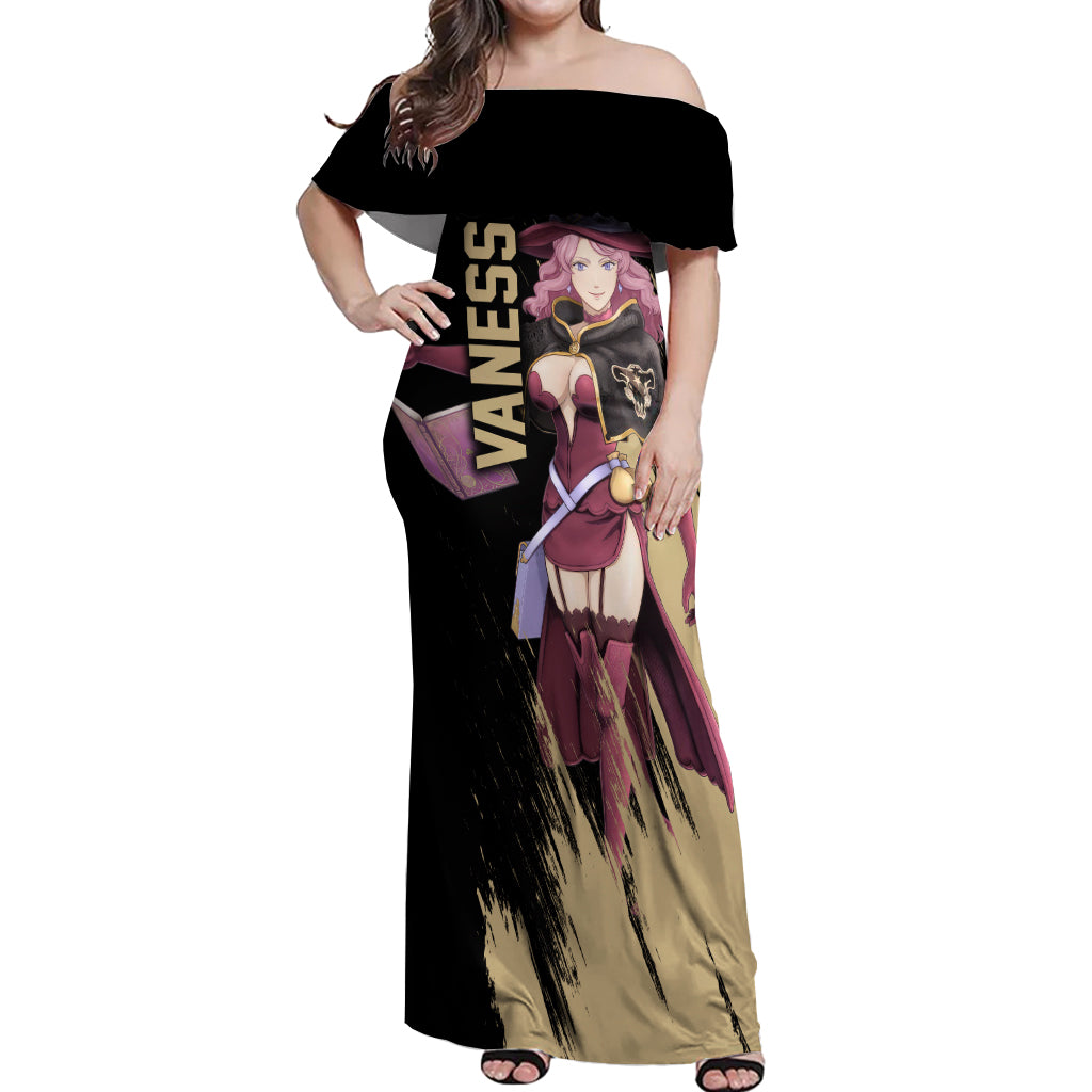 Black Bull Vanessa Off Shoulder Maxi Dress Black Clover Anime