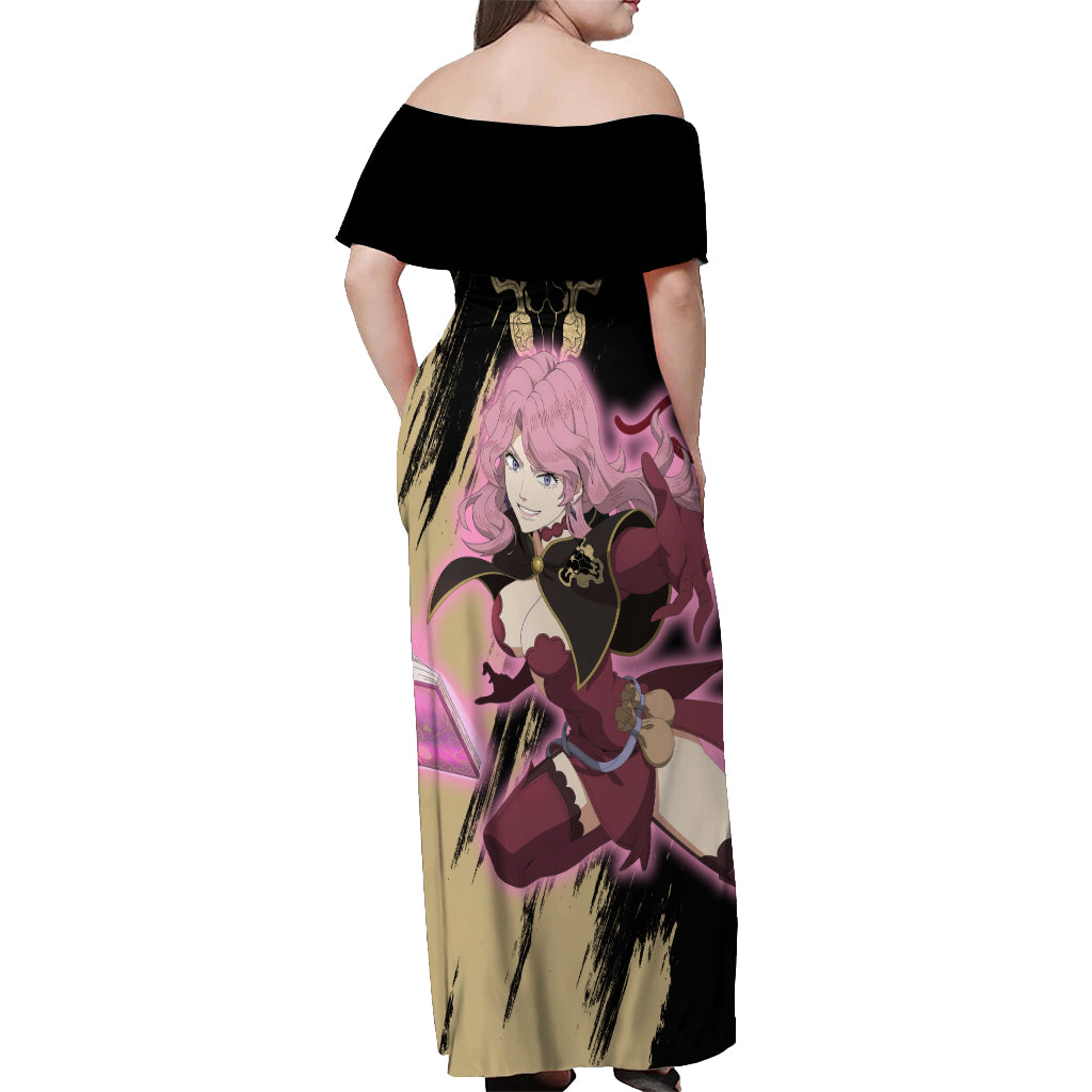 Black Bull Vanessa Off Shoulder Maxi Dress Black Clover Anime