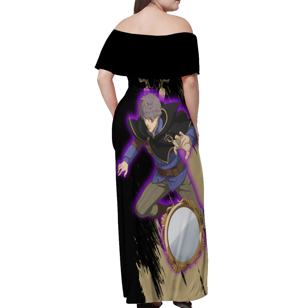 Black Bull Gauche Adlai Off Shoulder Maxi Dress Black Clover Anime