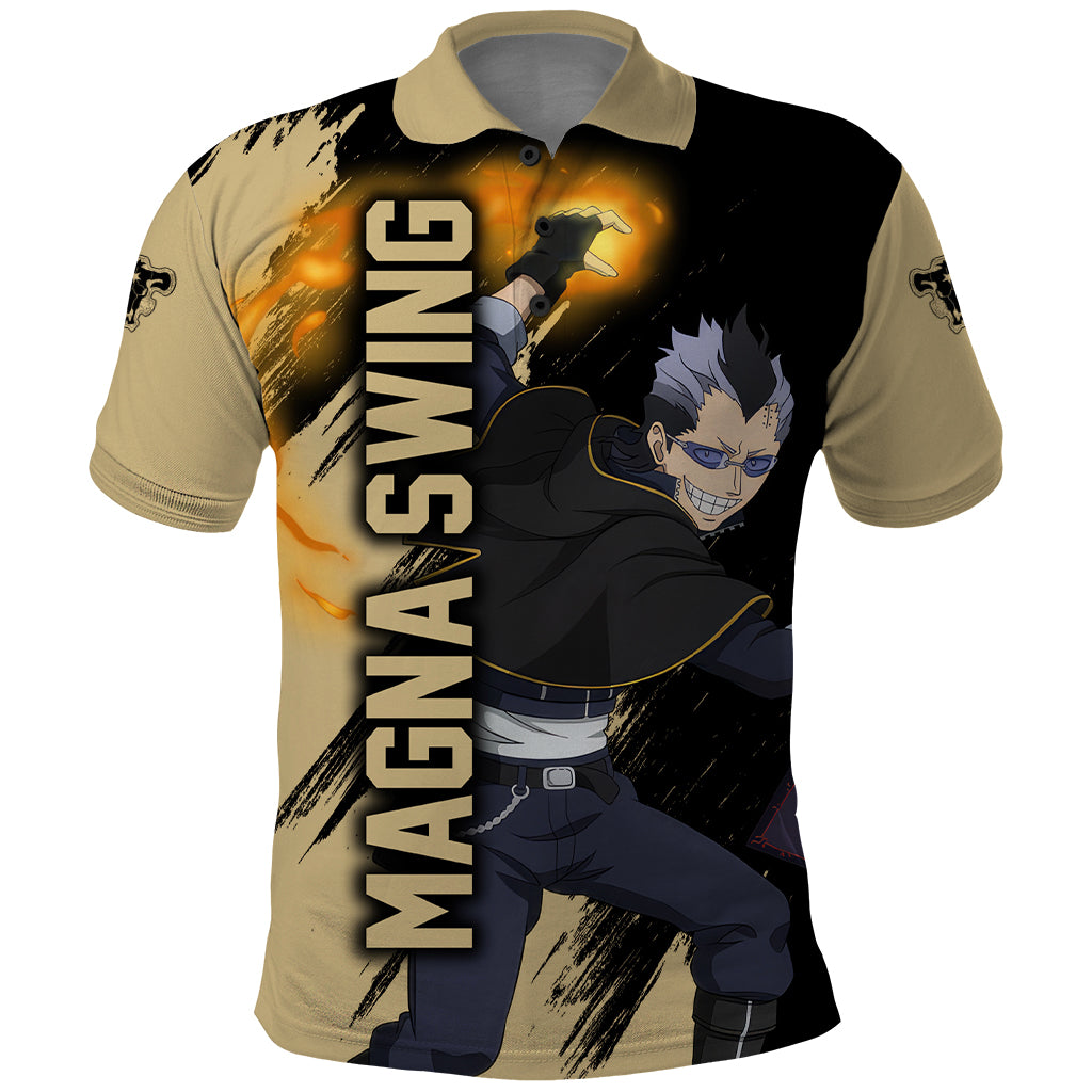 Black Bull Magna Swing Polo Shirt Black Clover Anime