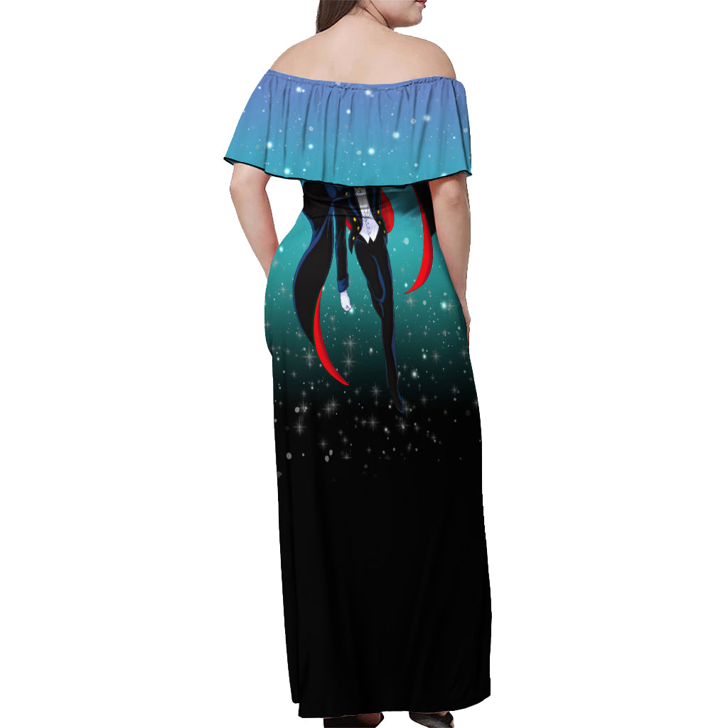 Tuxedo Off Shoulder Maxi Dress Sailor Moon