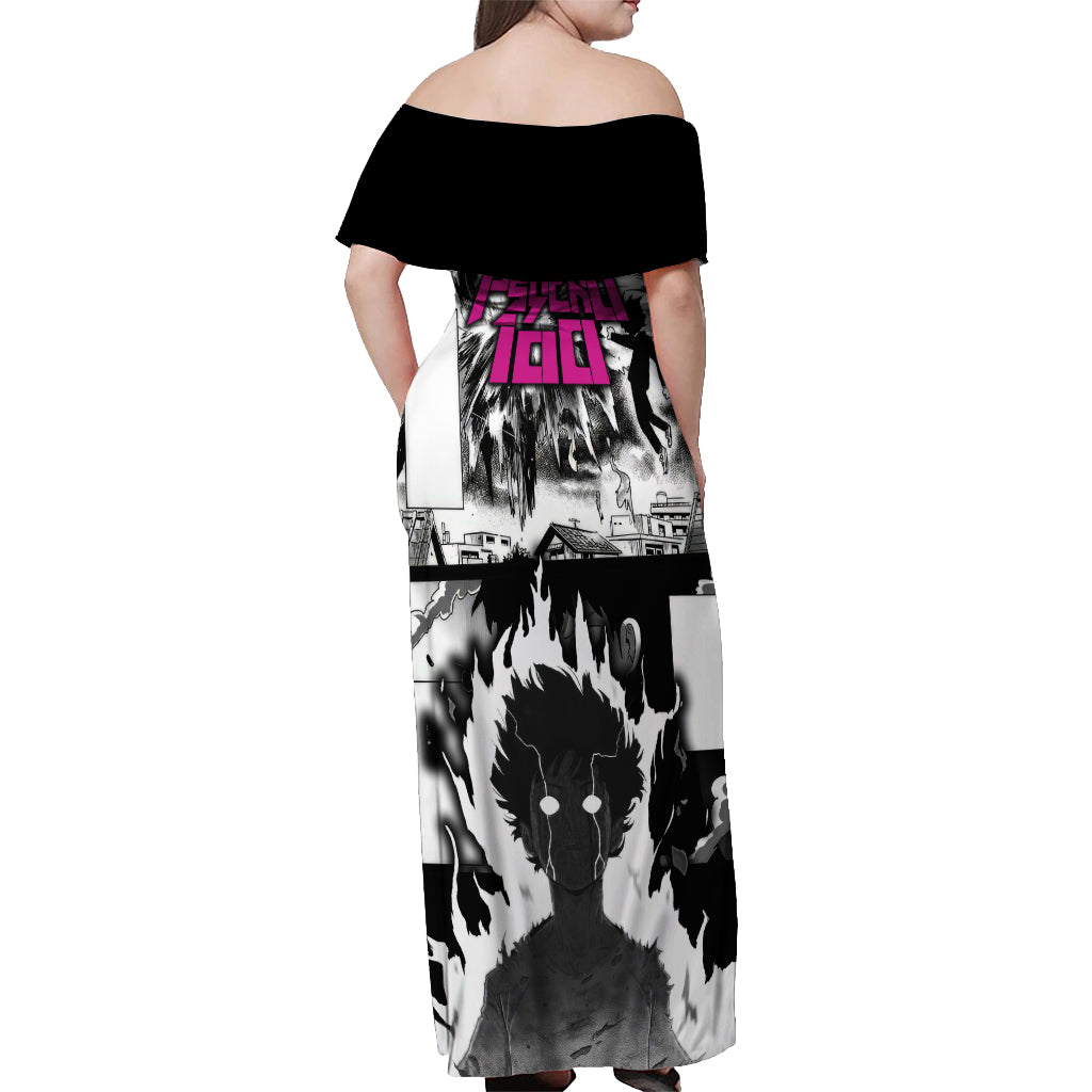 Arataka Reigen Mob Psycho 100 Off Shoulder Maxi Dress Anime Style Art