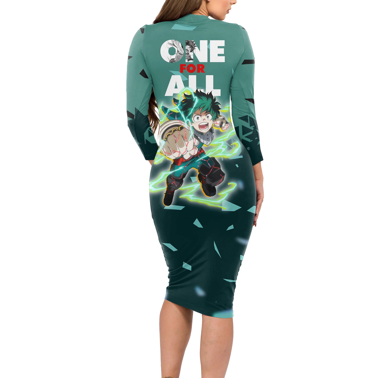 Izuku Midoriya - My Hero Academia Long Sleeve Bodycon Dress Anime Style