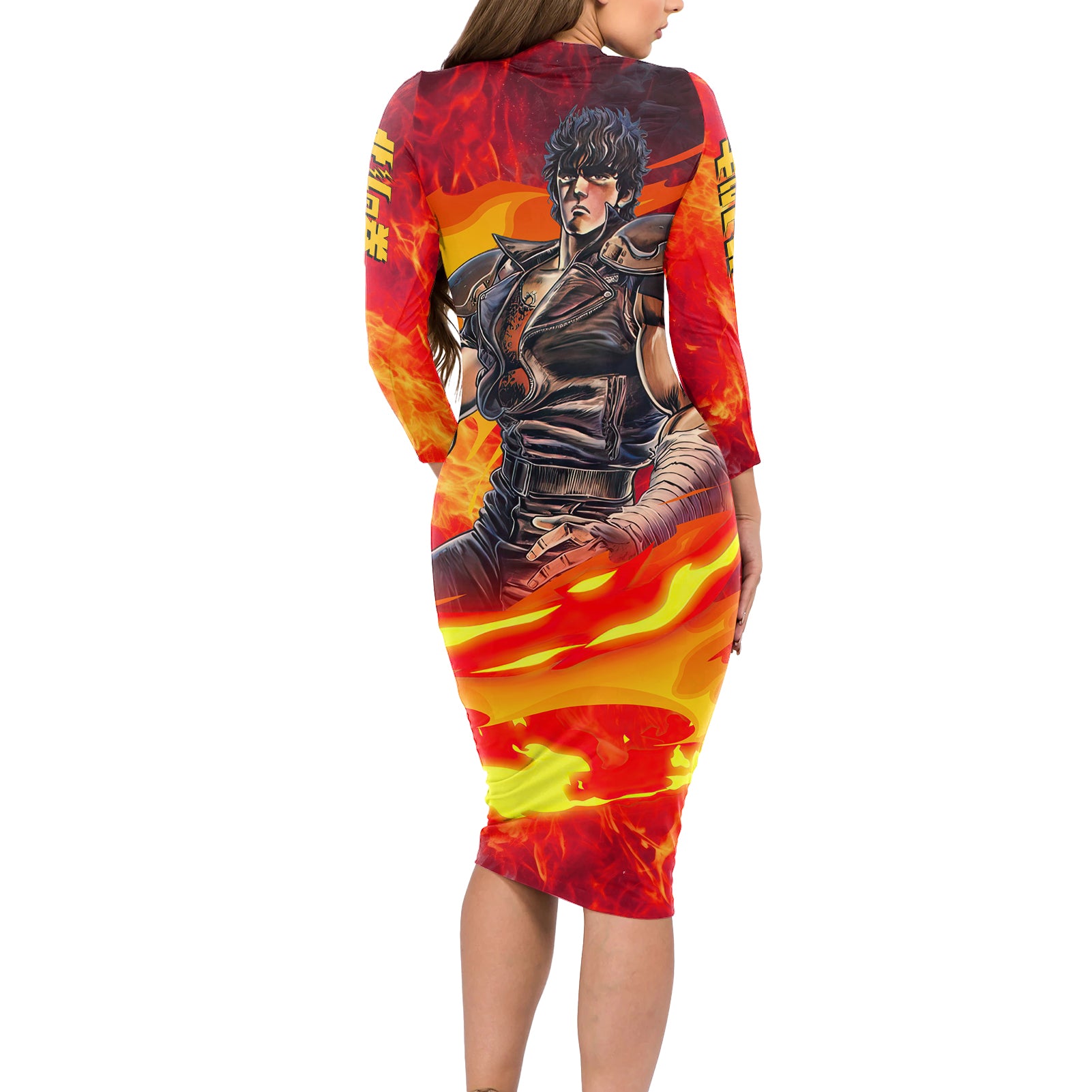 Fist of the North Long Sleeve Bodycon Dress Anime Style
