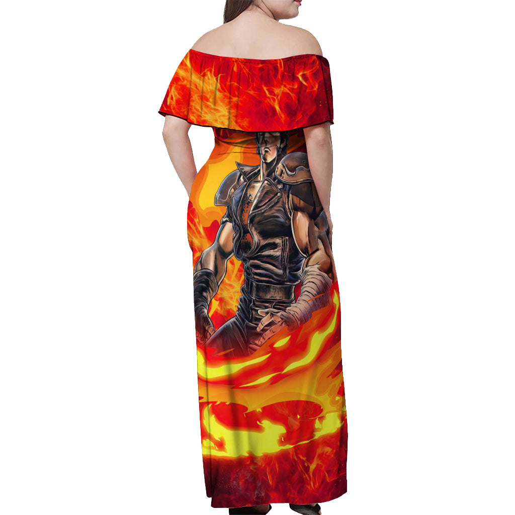 Fist of the North Off Shoulder Maxi Dress Anime Style