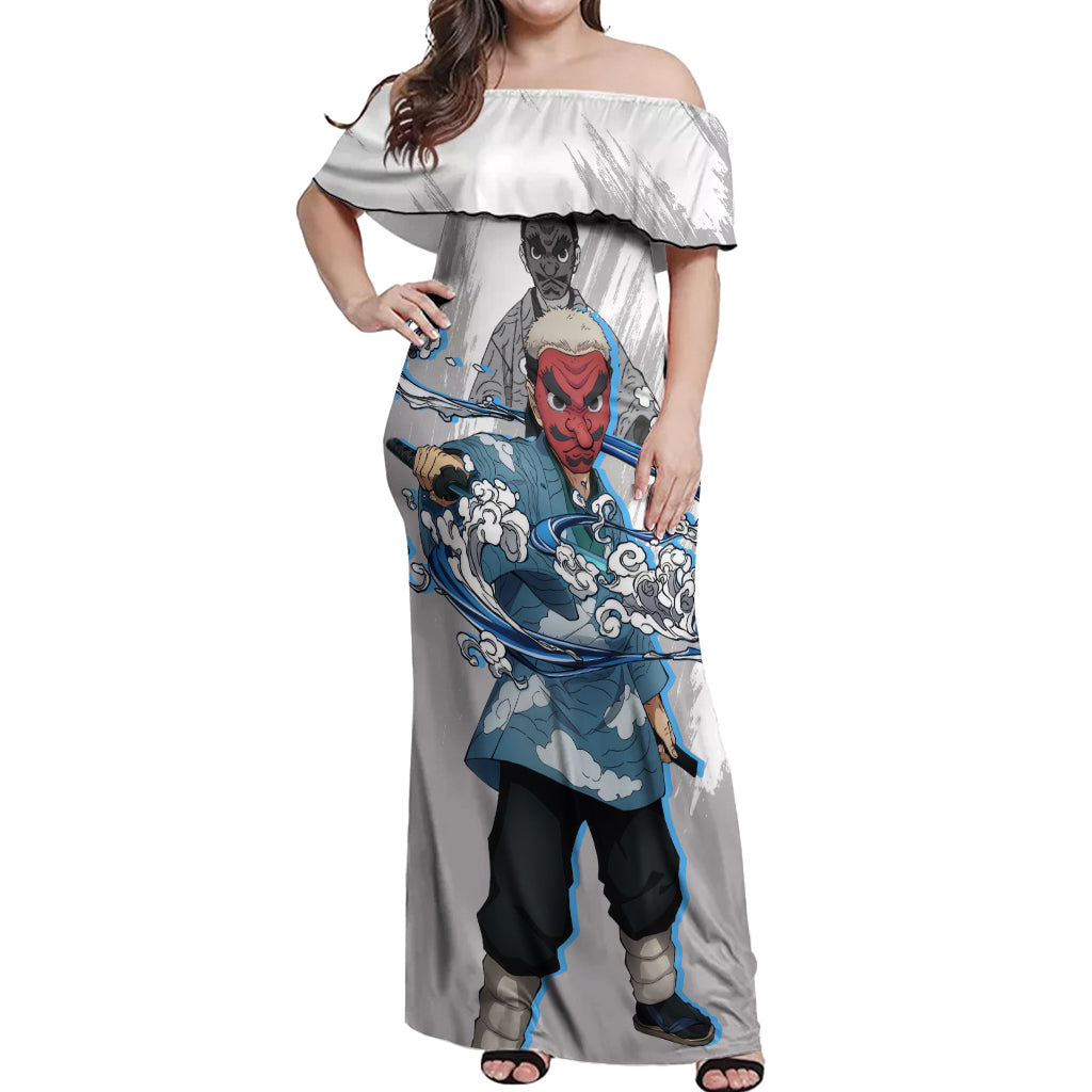 Sakonji Urokodaki Off Shoulder Maxi Dress Demon Slayer