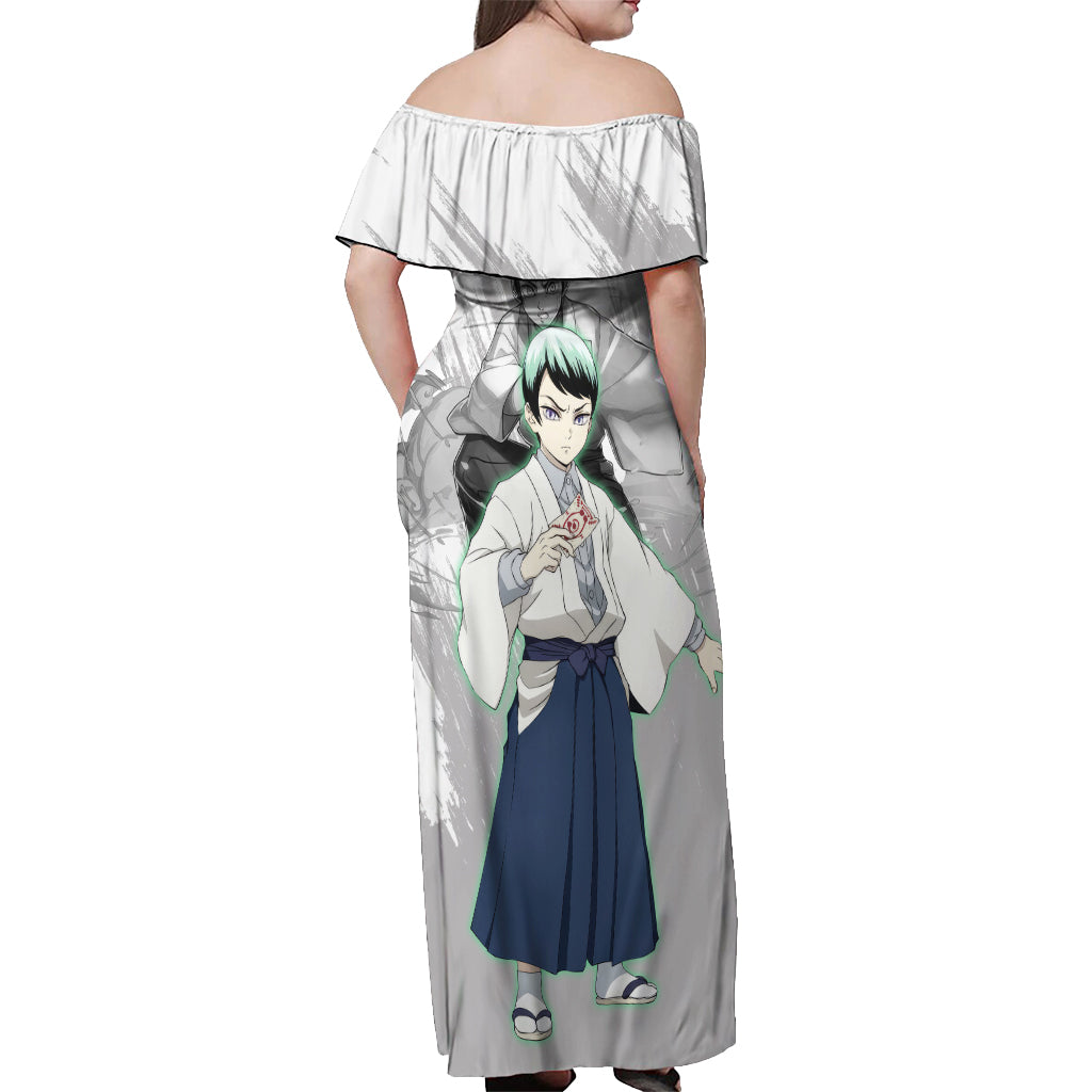 Yushiro Off Shoulder Maxi Dress Demon Slayer