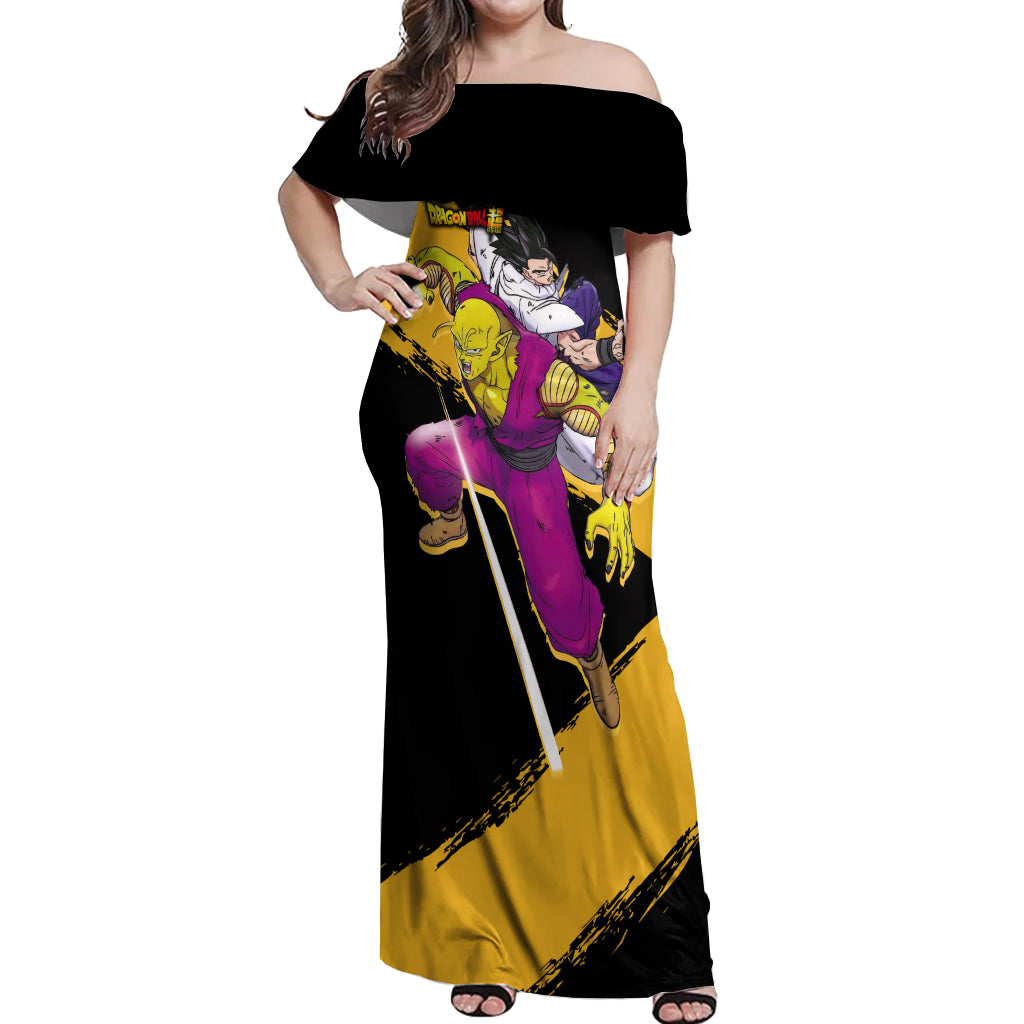 Gohan and Piccolo Off Shoulder Maxi Dress Dragon Ball Super