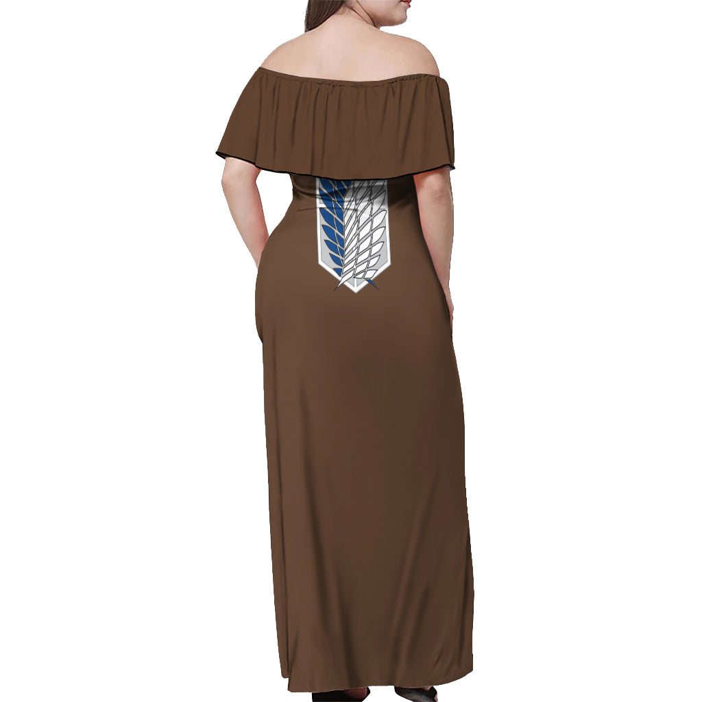 Mikasa Ackerman Off Shoulder Maxi Dress Attack On Tittan