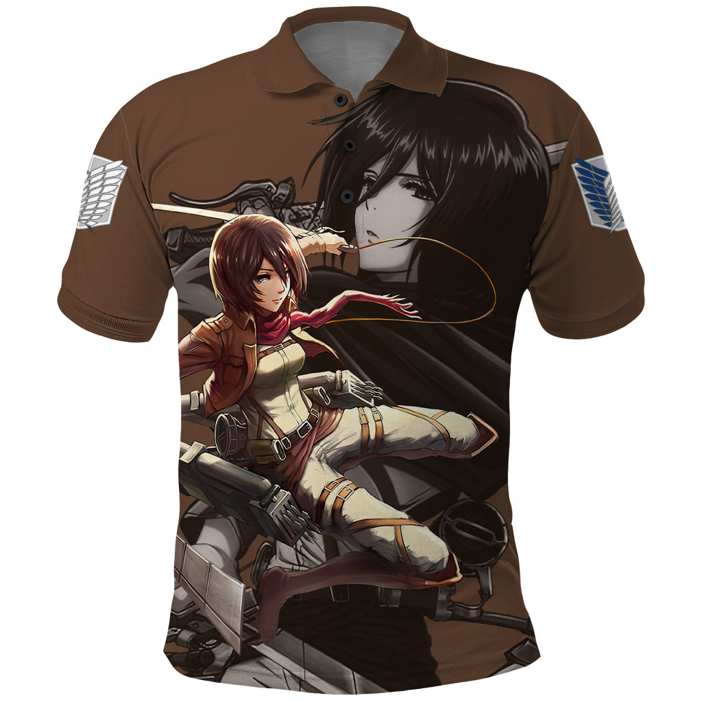 Mikasa Ackerman Polo Shirt Attack On Tittan