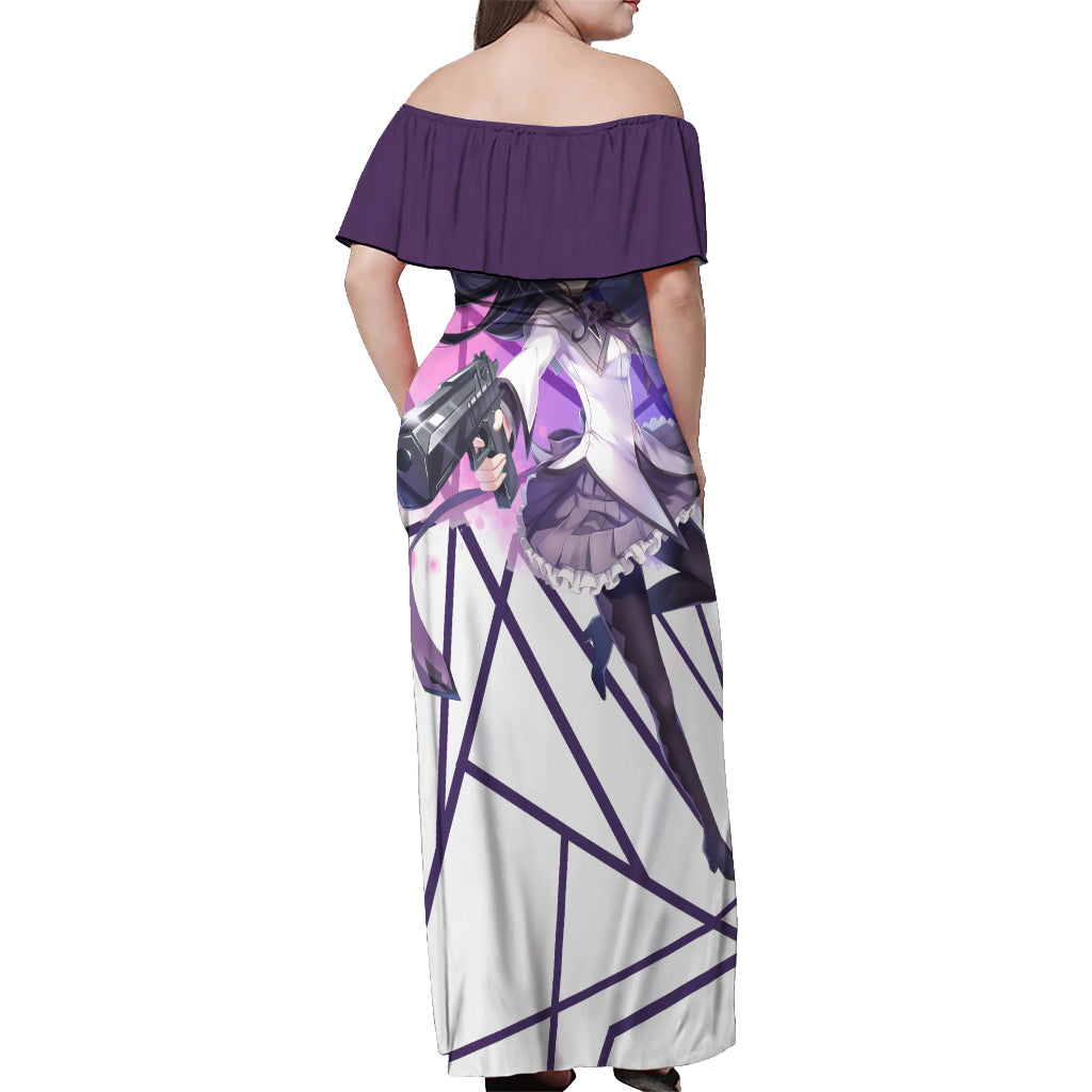 Puella Magi Madoka Magica Off Shoulder Maxi Dress Akemi Homura