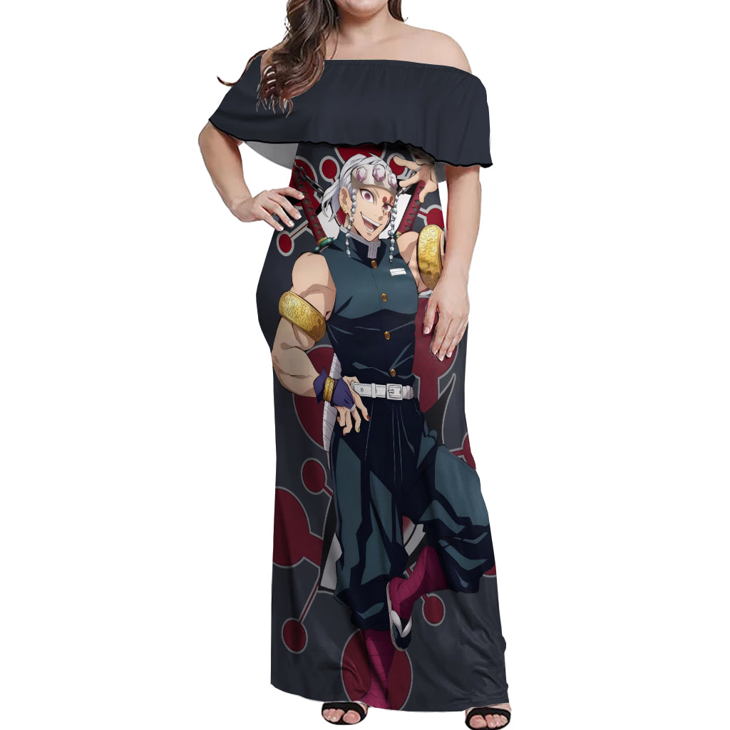 Tengen Uzui Off Shoulder Maxi Dress Demon Slayer