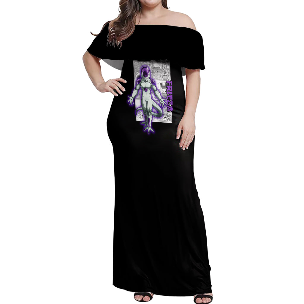Frieza Off Shoulder Maxi Dress Dragon Ball Mix Anime Manga