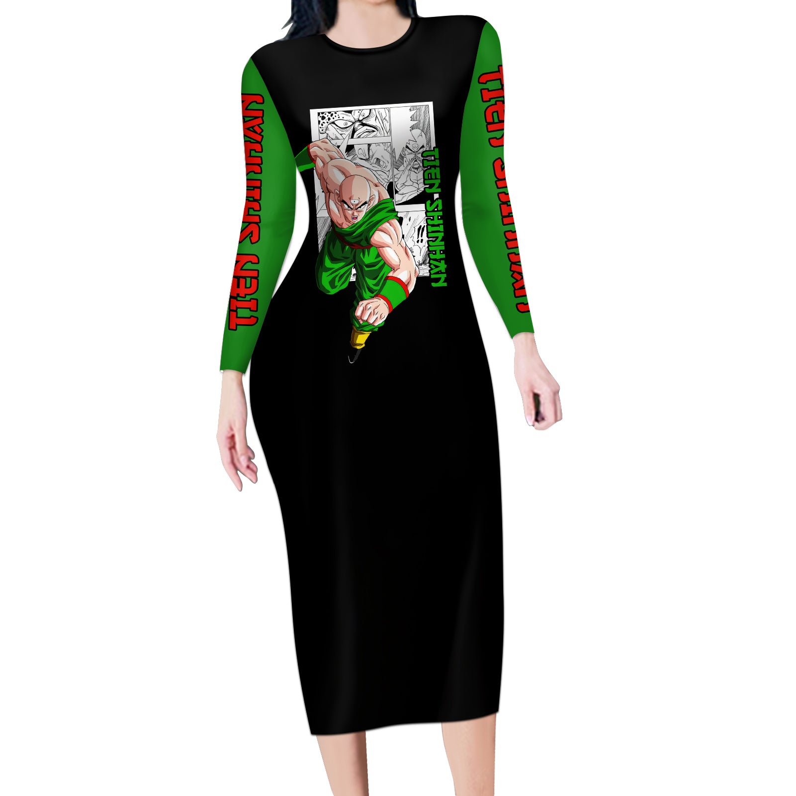 Tien Shinhan Long Sleeve Bodycon Dress Dragon Ball Mix Anime Manga