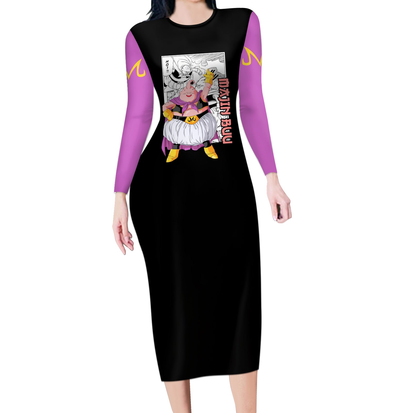 Majin Buu Long Sleeve Bodycon Dress Dragon Ball Mix Anime Manga