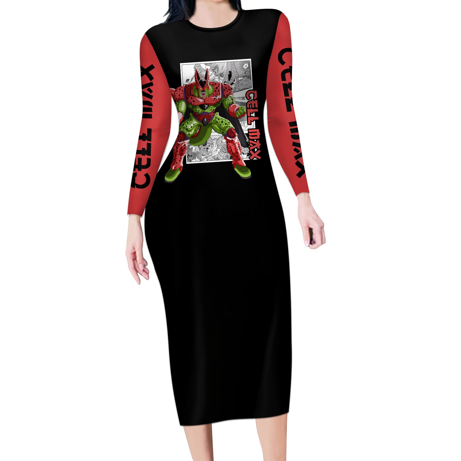 Cell Max Long Sleeve Bodycon Dress Dragon Ball Mix Anime Manga