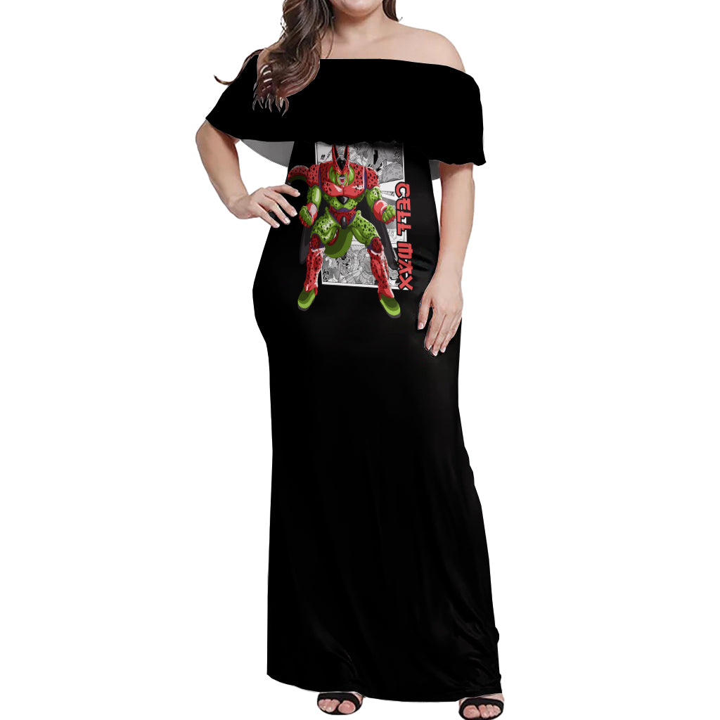 Cell Max Off Shoulder Maxi Dress Dragon Ball Mix Anime Manga
