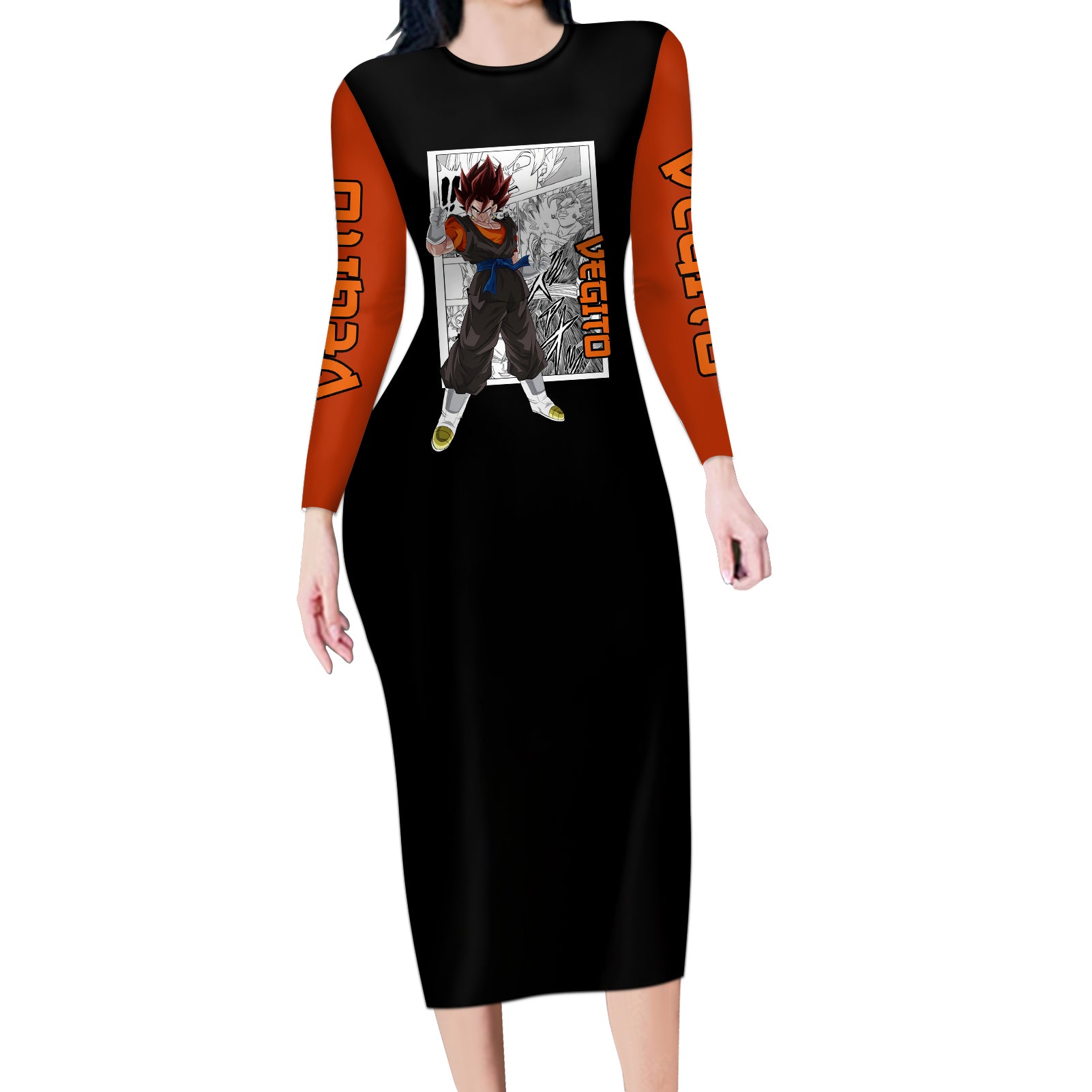 Vegito Long Sleeve Bodycon Dress Dragon Ball Mix Anime Manga