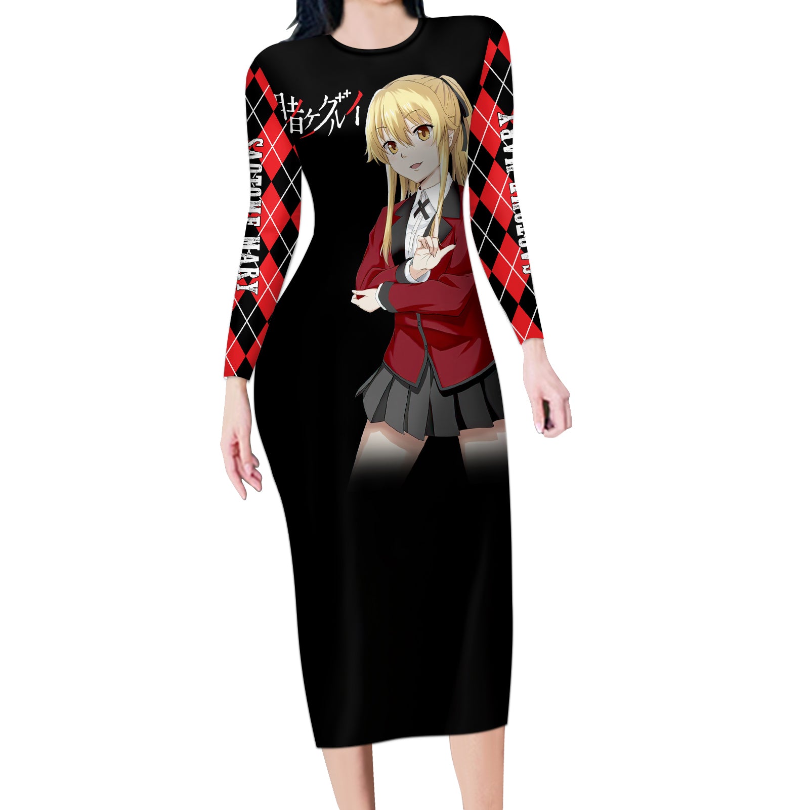Mary Saotome Long Sleeve Bodycon Dress Kakegurui