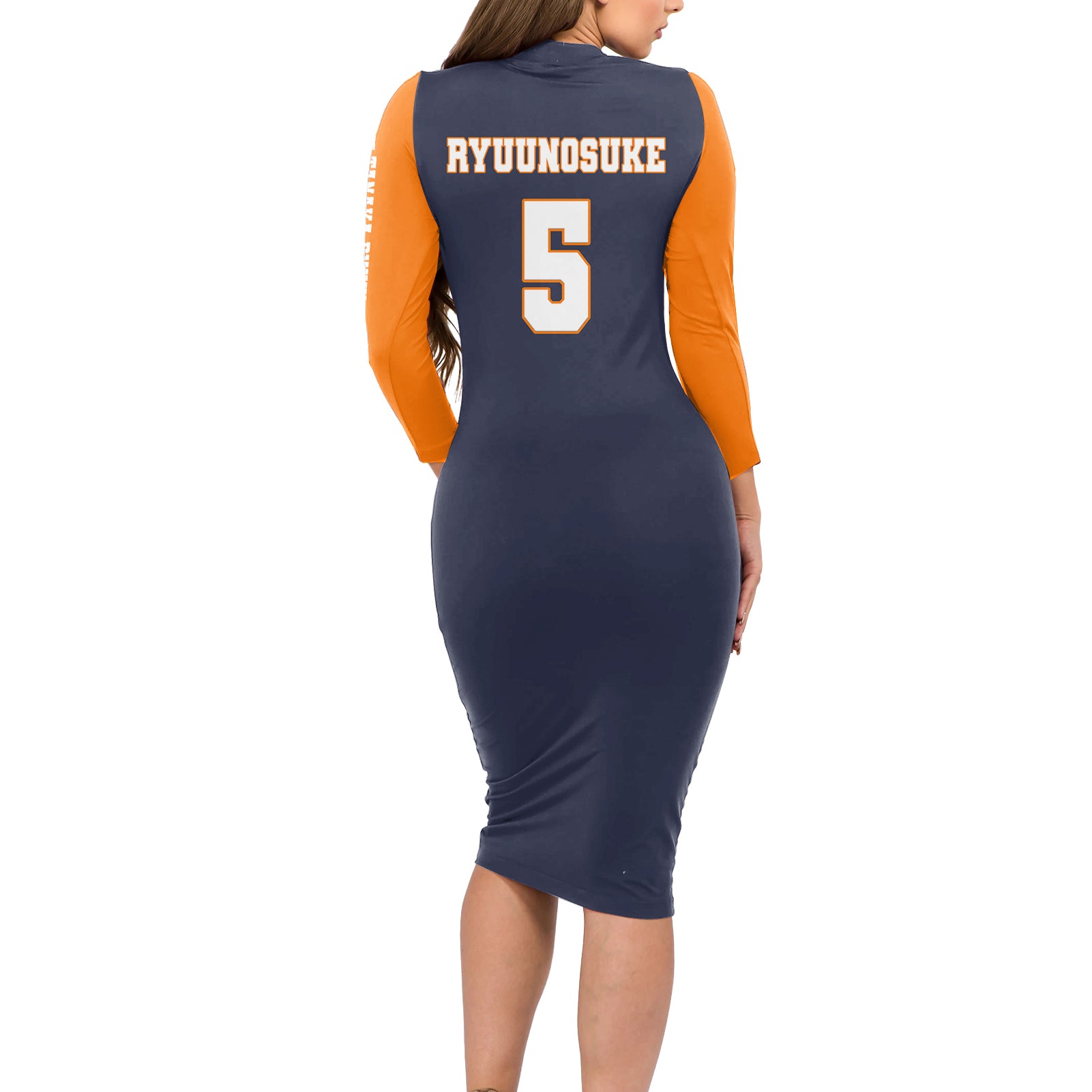 Karasuno Tanaka Long Sleeve Bodycon Dress Haikyu