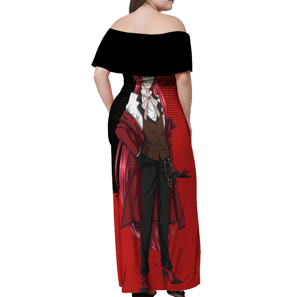 Grell Sutcliff Off Shoulder Maxi Dress Black Butler
