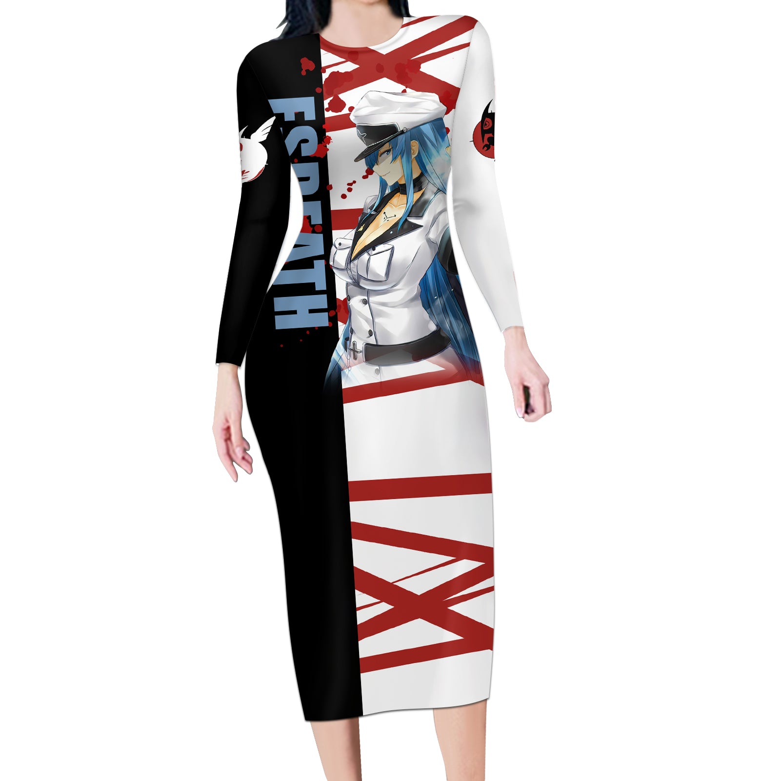 Esdeath Long Sleeve Bodycon Dress Akame Ga Kill