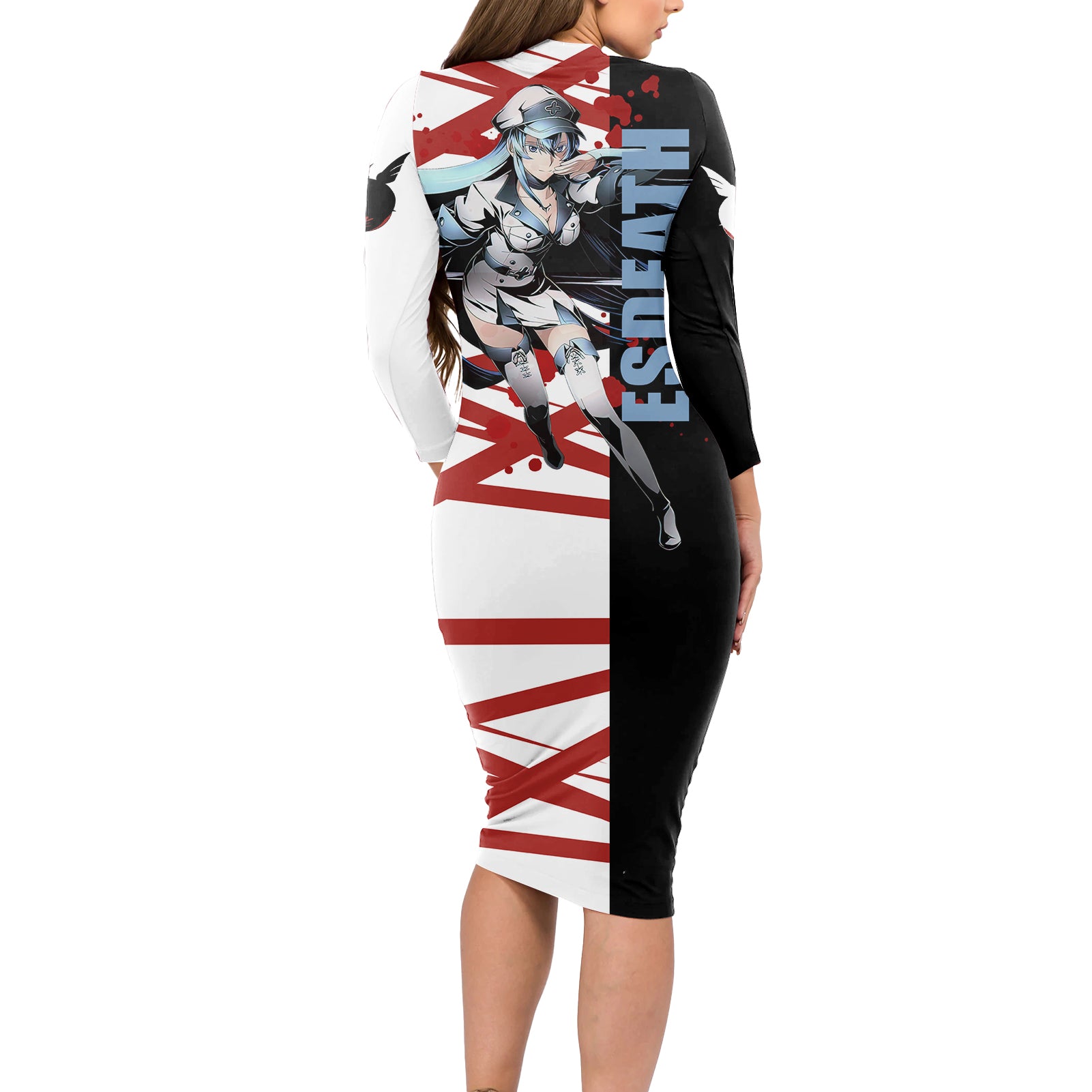 Esdeath Long Sleeve Bodycon Dress Akame Ga Kill